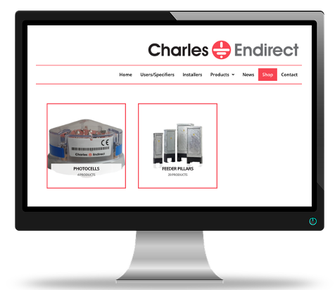 Charles Endirect's online shop displayed on a computer screen